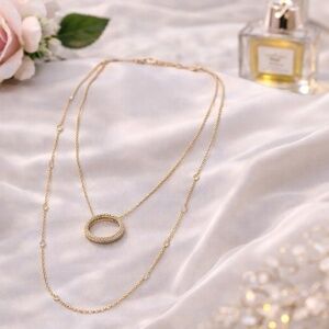 Elegant Gold Layered Necklace Set (2 chains)